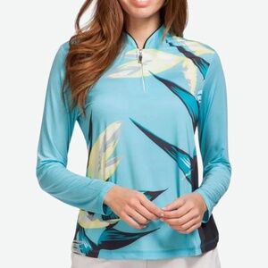 Like NEW |•SUNSENSE•| Jamie Sadock Solar Polo Botanical Golf Shirt Size XL